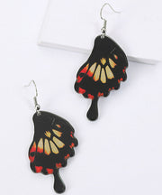 Moderne schwarze Schmetterlings-Flügel-Form-Acryl-Tropfen-Ohrringe