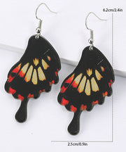 Modern Black Butterfly Wing Shape Acrylic Drop Earrings