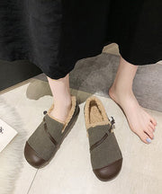 Moderne schwarze flache Schuhe für Frauen Kunstleder Spleißen Velour Stoff flache Schuhe