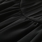 Modern Black Long Sleeve Cotton O-Neck Spring Long Dresses - SooLinen
