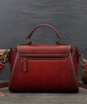 Modern Brown Jacquard Calf Leather Women's Satchel Handbag