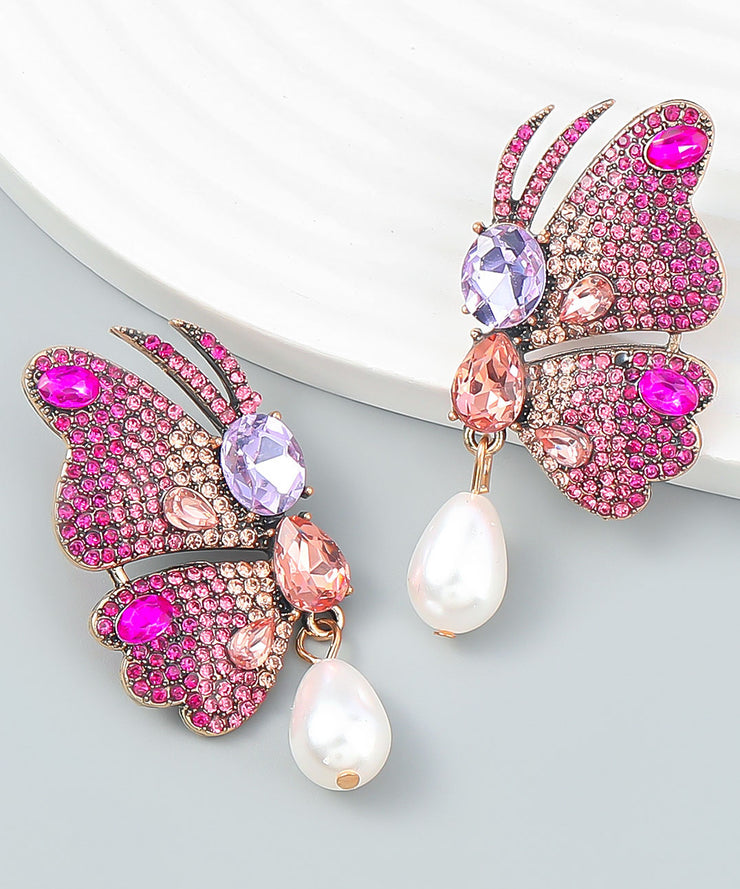 Modern Butterfly Zircon Metal Original Design Drop Earrings