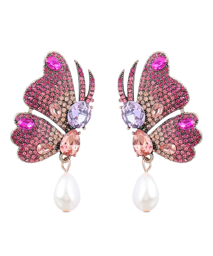 Modern Butterfly Zircon Metal Original Design Drop Earrings