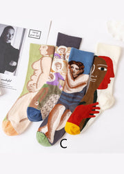 Modern Cartoon printing Jacquard Cotton Mid Calf Socks