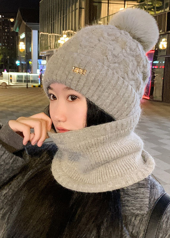 Modern Coffee Thick Fleece Knitted Cotton Bonnie Hat