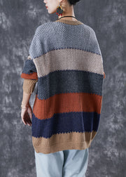 Modern Colorblock Oversized Patchwork Thick Knit Top Winter