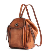Modern Khaki Solid Zippered Calf Leather Backpack Bag