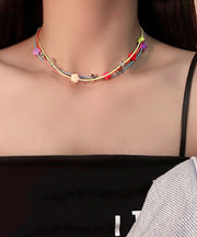 Modern Multicolour Alloy Acrylic Necklace