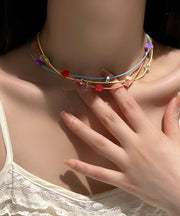 Modern Multicolour Alloy Acrylic Necklace
