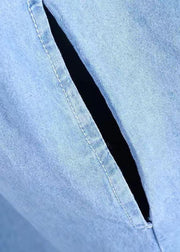 Modern O Neck Pockets Spring Fashion Ideas Blue Maxi Dresses - SooLinen
