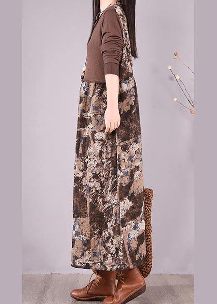 Modern Patchwork Spring Dresses Design Chocolate Print Dresses - SooLinen