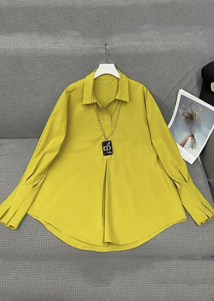 Modern V Neck Yellow Knit Waistcoat And Shirts Two Pieces Set Long Sleeve