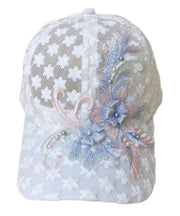 Modern White Lace Patchwork Embroidered Floral Hollow Out Baseball Cap Hat