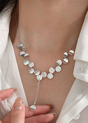 Modern White Sterling Silver Sequins Pendant Necklace