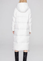 Modern White hooded drawstring fashion Winter Duck Down coat