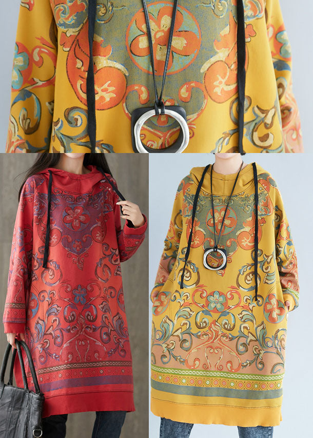 Moderner gelber Kapuzenpullover mit Kordelzug Streetwear Kleider Frühling