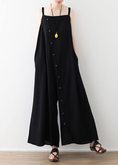 Modern black loose Plus Size Photography jumpsuit pants Summer - SooLinen