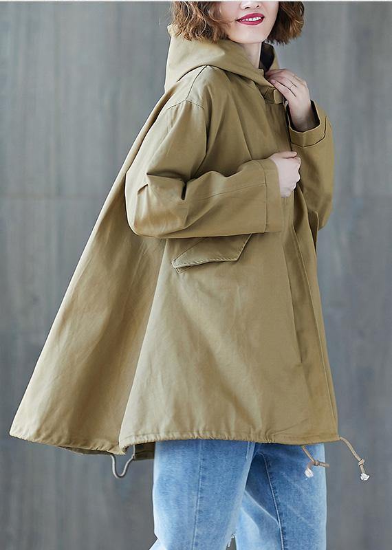 Modern drawstring hem cotton tunic top Inspiration khaki tops fall - SooLinen