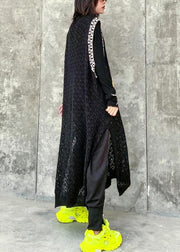 Modern o neck pockets clothes Work Outfits black Kaftan Dress - SooLinen
