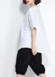 Moderne Kurzarm-Baumwollkleidung mit O-Ausschnitt für Frauen 2019 Tunika-Oberteile weiße Kastenblusen Sommer