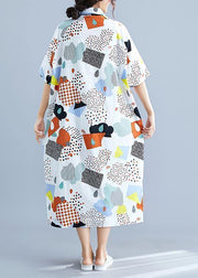 Modern prints cotton clothes big pockets Dresses summer Dress - SooLinen