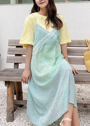Modern sleeveless chiffon clothes Women Photography green Maxi Dress summer - SooLinen