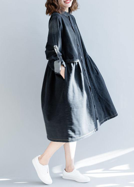 Modern striped collar fine box coat black daily outwears fall - SooLinen