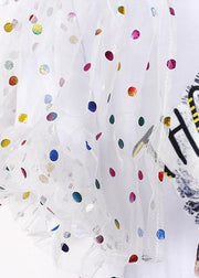 Modern white patchwork cotton quilting clothes prints Maxi summer Dress - SooLinen
