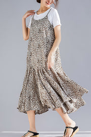 Mu Spaghetti Strap dresses Fashion Online Shopping brown floral Dresses Summer