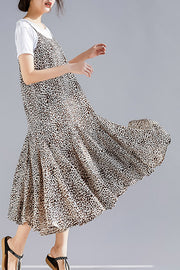 Mu Spaghetti Strap dresses Fashion Online Shopping brown floral Dresses Summer