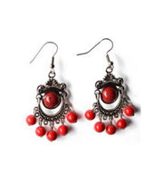 National Style Fine Turquoise Silver Drop Earrings