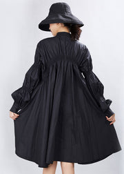 Natural Black lantern sleeve Asymmetrical Holiday Dresses