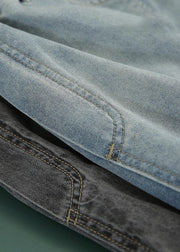Natural Blue High Waist zippered Harem Summer Pants - SooLinen