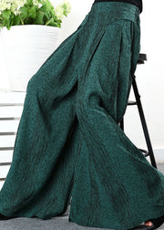 Natürliche grüne Taschen Gerade Winterhose mit weitem Bein