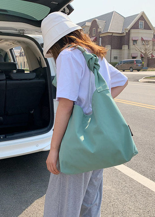 Natural Green Solid nylon Satchel Handbag