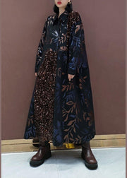 Natural Lapel Patchwork Spring Clothes Fashion Ideas Black Sequined Maxi Dress - SooLinen