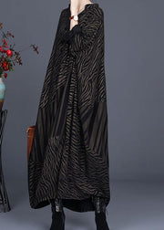 Natural Leopard Baggy Dress Plus Size Caftan - SooLinen