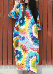 Plus Size Tie Dye Summer Maxi Dresses - SooLinen