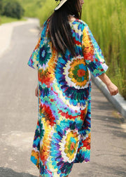 Plus Size Tie Dye Summer Maxi Dresses - SooLinen