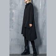 Natural asymmetric Cotton dresses plus size Inspiration black Dress