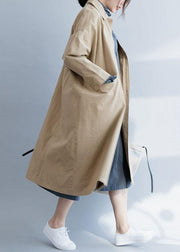 Natural lapel pockets Fashion clothes khaki Art coats fall - SooLinen