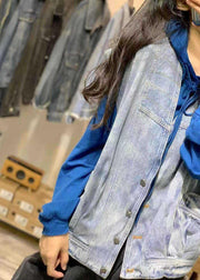 Natural sleeveless cotton clothes For Women Shirts denim blue v neck shirts fall - SooLinen