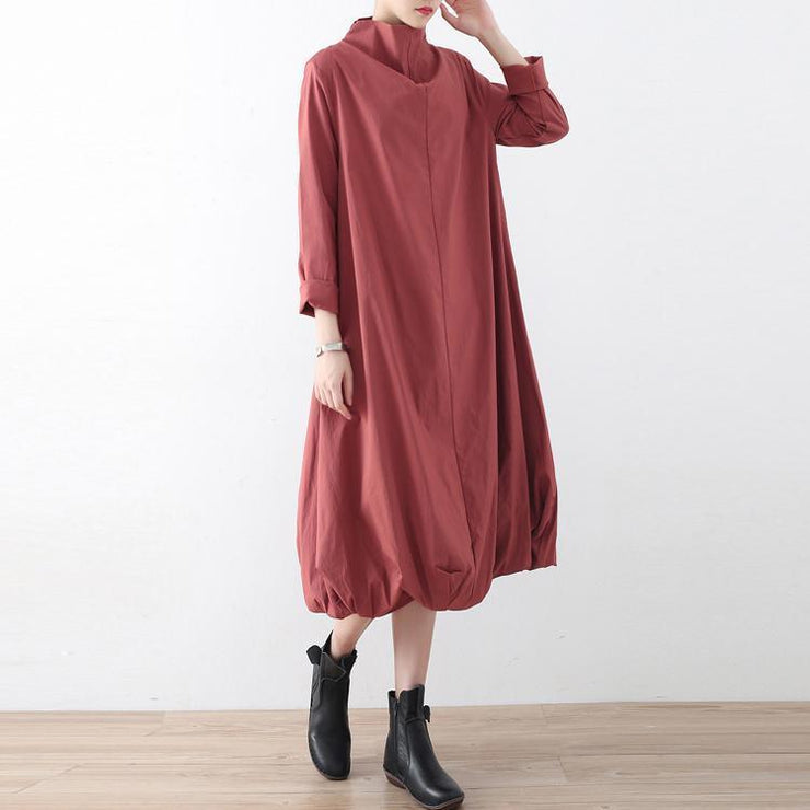 New 2021 fall dresses pink baggy maxi dress caftans oversized gown high neck