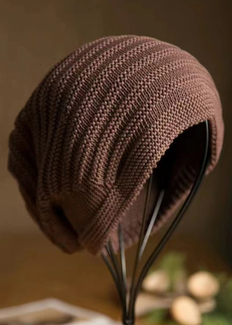 New Casual Khaki Knit Versatile Bonnie Hat