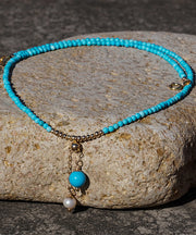 New Natural Pearl Patchwork Women Turquoise Necklace