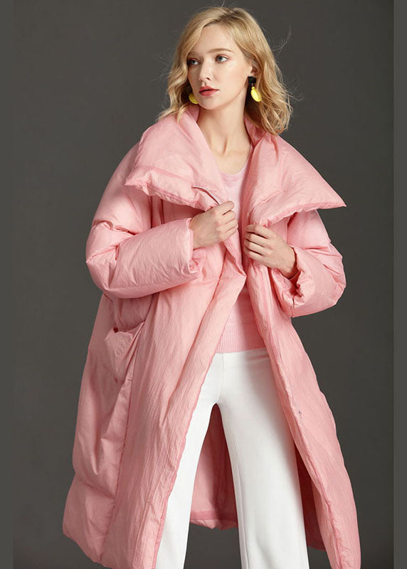 Neuer rosa PeterPan-Kragentaschen mit Reißverschluss Winter-Entendaunenmantel
