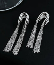 New Stylish Design Tassel Silver Stud Earrings