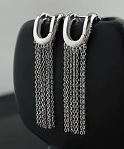 New Stylish Design Tassel Silver Stud Earrings