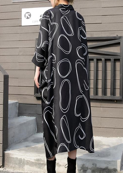 New black Chiffon dresses plus size prints traveling dress boutique batwing sleeve shirt maxi dresses