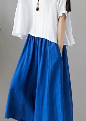 New fashion cotton and linen women loose large size was thin solid color shirt + wide leg pants two-piece - SooLinen